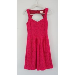 Anthropologie Deletta silverfield pink lace dress XS